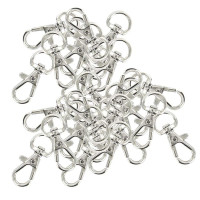 30pcs Swivel Carabiners Keychain accessories Silver Color