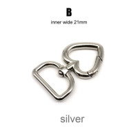 Heart Shape Spring Gate O Ring Openable Leather Bag Handbag Belt Strap Buckle Connect Pendant Key Chain Snap Clasp Carabiner