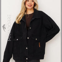 Куртка джинсовая оверсайз хлопковая с карманами