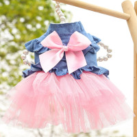 Puppy Pet Dogs Clothes Summer Dog Costume Sling Sweetly Princess Dress Teddy Party Birthday Decor Bow Knot Dress Puppy Costume