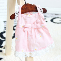 Pet Dog Dress Spring Summer Linen Cotton Lace edge Daisy Flower Doll Skirt Pet clothes Cat Dresses Chihuahua Puppy Dog Clothes