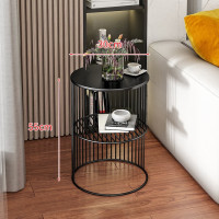 Nordic Iron Light Luxury Side Table Small Coffee Table Flower Few Sofa Corner Cabinet Rack Living Room Mini Round Corner Table