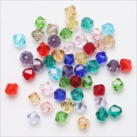 100pcs 4mm Crystal Glass Bead DIY Making Jewelry Faceted Sharp Beads Clear AB Color For Costume Jewelry