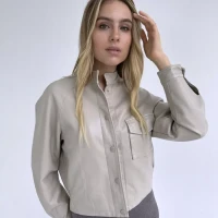 Куртка женская кожаная косуха демисезон