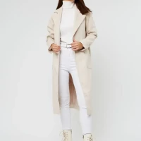 Пальто женское осеннее длинное с поясом 