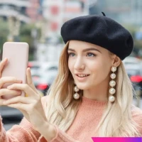 Берет женский осенний зимний фетровый черный, шапка шерсть