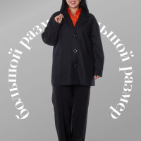 Пальто женское шерстяное короткое жакет оверсайз полупальто