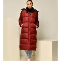 Пуховик зимний длинный с капюшоном