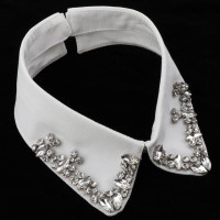 Модная женская рубашка с искусственным воротником для женщин, стразы с завязками, съемный воротник для лацканов, блузка, топ, женская одежда, аксессуар