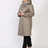 Пальто женское осень демисезонное стеганное плащевое