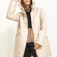 Куртка демисезонная удлиненная на синтепоне с капюшоном