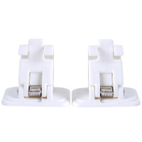 2 Pcs Shower Curtain Hanging Rod End Fixing Holder Clip Rack Hook for Home Bathroom CLH@8