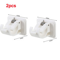 2pcs Hanging Rack Hook Nail-Free Adjustable Curtain Rod Holder Clamp Hooks Rod Bracket Holders Adhesive Wall Curtain Fixed Clip