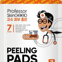 Очищающие пилинг-пэды (диски) для лица Professor SkinGOOD "PEELING PADS WITH AHA-ACIDS" с AHA-кислотами и витамином C, кислотные диски, корея, уход за лицом, набор, 7шт