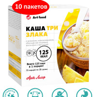 Art Life Каша 3 злака с ананасом, низкокалорийная С пищевыми волокнами и лактулозой. На фруктозе. Короб 10 порций по 38г. 
