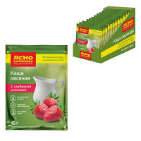 Ясно Солнышко Каша овсяная с клубникой и молоком, 15штx45г