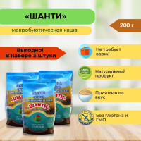 Каша быстрого приготовления макробиотическая кукурузная сладкая Шанти с экстрактом стевии, 3 упаковки