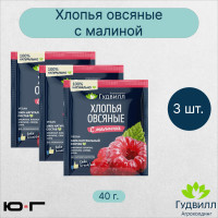 Хлопья овсяные с малиной, Гудвилл, НТВ, 40 гр. - 3 шт.