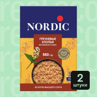 Гречневые хлопья Nordic, быстрого приготовления, 2 упаковки по 550г