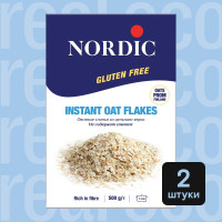 Овсяные хлопья без глютена Nordic, быстрого приготовления, 2 упаковки по 500 г