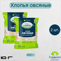 Хлопья Овсяные, Гудвилл, в мягкой упаковке, НТВ, 400 гр. - 2 шт.