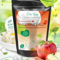 Рисовая каша на растительном протеине быстрого приготовления со вкусом яблока и корицы, 300гр