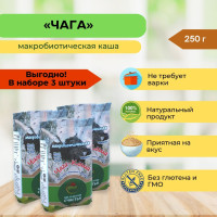 Каша быстрого приготовления макробиотическая Чага-каша с добавлением льна, 3 упаковки