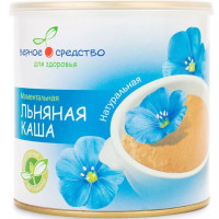 Каша льняная Верное Средство натуральная (без глютена) 375г банка Россия
