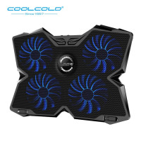 Охлаждающая подставка Coolcold для ноутбука, охлаждающая подставка для игрового ноутбука с четырьмя вентиляторами и 2 USB-портами для ноутбука 14-17 дюймов