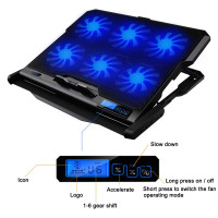 SeenDa Laptop Cooling Pad Laptop Cooler with 6 Quiet Led Fans for 15.6-17 Inch Laptop Cooling Fan Stand USB Powered