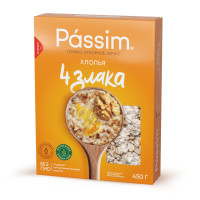 Хлопья быстрого приготовления 4 злака PASSIM отборное качество,  450 г