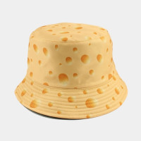 Панама с принтом сыра, двусторонняя Складная шапка рыбака, модная шляпа от солнца для девушек и женщин, весна-лето