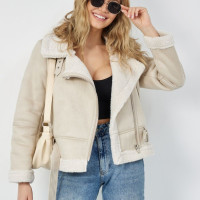 Дубленка авиатор пилот короткая зимняя