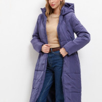 Пальто зимнее удлиненное стеганое длинное большие размеры