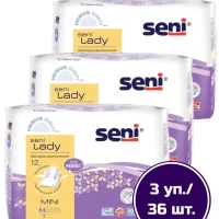 Урологические прокладки для женщин SENI LADY Mini 12шт.х3 уп