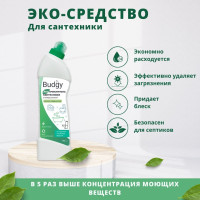 Экологичное моющее средство для чистки сантехники Budgy для туалета, ванной и унитазов от накипи и налета, 750 мл