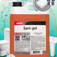 PRO-BRITE PROFIT SANI GEL Профессиональное концентрированное универсальное средство мытья сантехники, средство для унитаза, канистра 5л