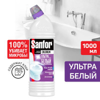 Средство чистящее для ванн и туалета SANFOR CHLORUM Ультра Белый, 1000 мл