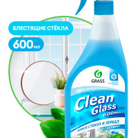 GRASS/ Средство для мытья стёкол, окон, пластика и зеркал Clean Glass голубая лагуна, 600 мл, мытье окон