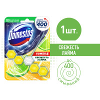 Блок для унитаза Domestos Power 5 Свежесть лайма, защита от микробов и налета, 55 гр