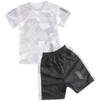 Детский спортивный костюм для мальчиков для бега, Быстросохнущий Спортивный костюм, футболка с короткими рукавами и шорты, комплект футбольной баскетбольной игры, тренировочная спортивная одежда