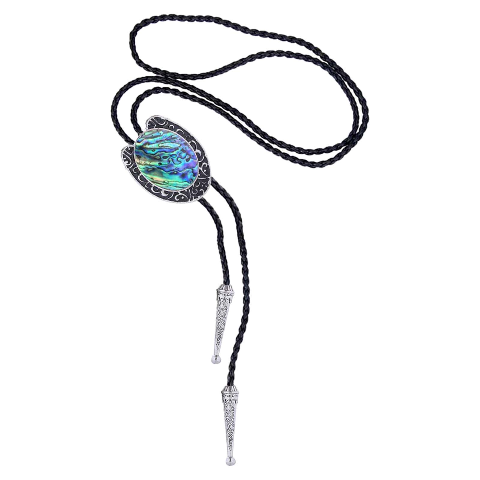 Western Bolo Tie Shirt Neck Ties Costume Accessories Western Necklace Tie with Pendant Adjustable Rope for Adults Men Women Gift