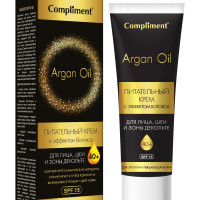 Compliment ARGAN OIL Крем питательный с эффектом ботокса для лица, шеи, зоны декольте для зрелой кожи SPF15, 50мл