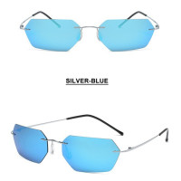 Солнцезащитные очки Мужские поляризационные без оправы, крутые ультралегкие брендовые дизайнерские солнечные очки из искусственной кожи, для вождения