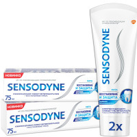 Зубная паста Sensodyne Восстановление и Защита, для чувствительных зубов, 75 мл х 2 шт