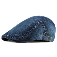 Простые потертые джинсовые береты Wuaumx, шапка для мужчин и женщин на весну и лето, остроконечная плоская кепка, кепка с изображением утконоса, повседневная Кепка с елочкой, кепка газетчика