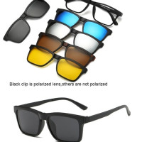 Солнцезащитные очки поляризационные для мужчин и женщин, магнитные поляризационные очки с магнитной застежкой, с клипсой, с оправой, 6 в 1