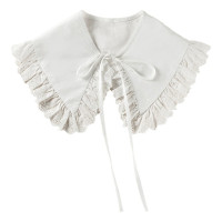 Накладной воротник-шаль из хлопка в Королевском Стиле, ажурная блузка с треугольным отворотом и цветочным кружевом