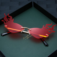 Модные солнцезащитные очки Fire Flame UV 400 унисекс, узкие солнцезащитные очки без оправы, трендовые уличные очки, аксессуары