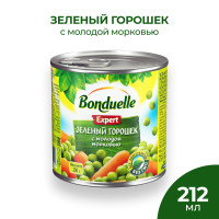 Горошек Bonduelle зеленый с морковью в кубиках, 200 г